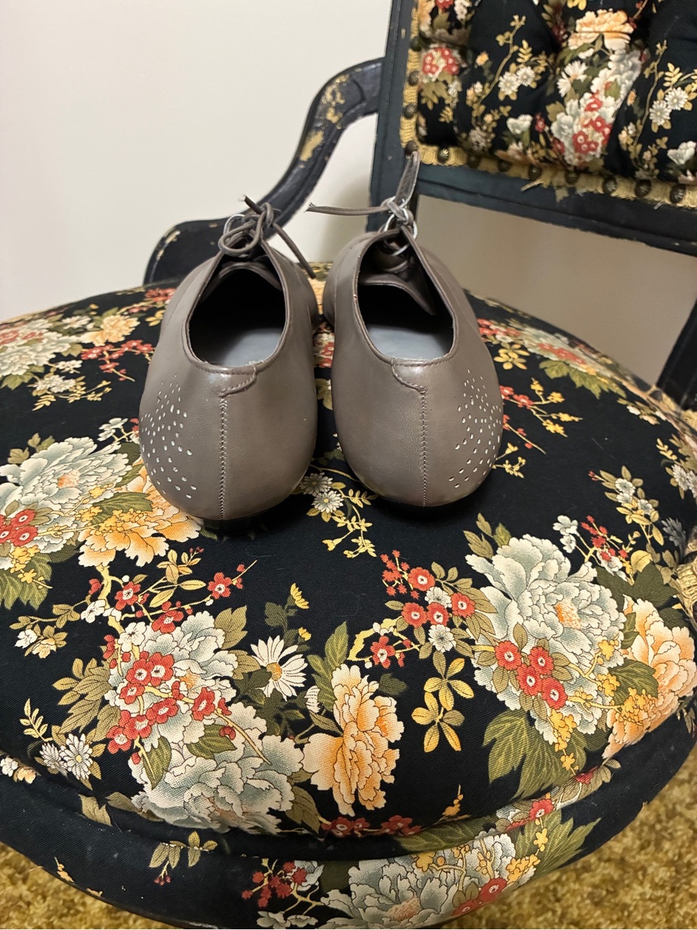 NWOB Vintage Pappagallo Made in Spain Taupe Leather Lace-Up Oxfords - Picture 6 of 14